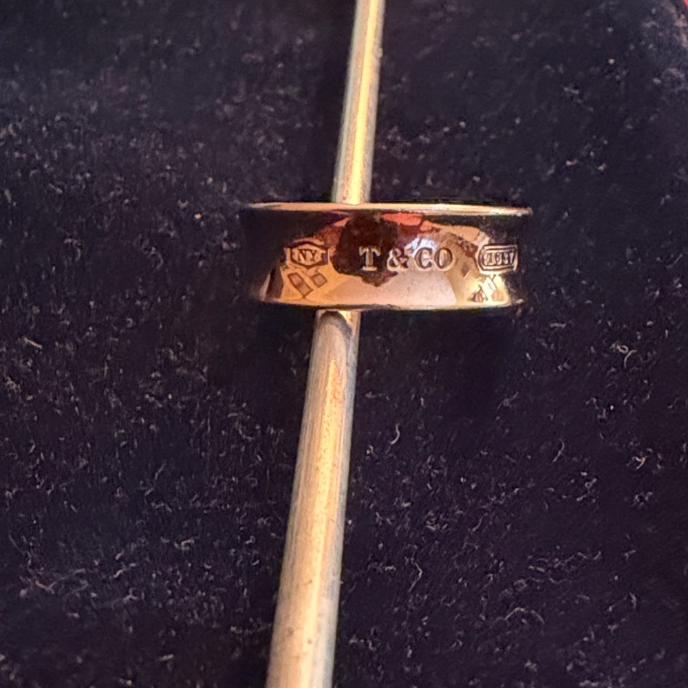 Rubedo rose gold over silver T&Co Ring
 size 8 easy to wear + Tiffany pouch